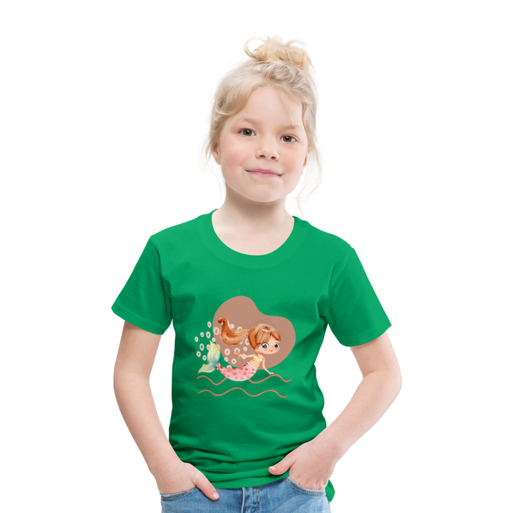 Kinder Premium T-Shirt - Meerjungfrau Herz - Kelly Green