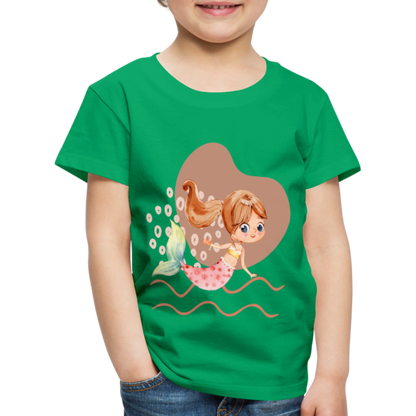 Kinder Premium T-Shirt - Meerjungfrau Herz - Kelly Green