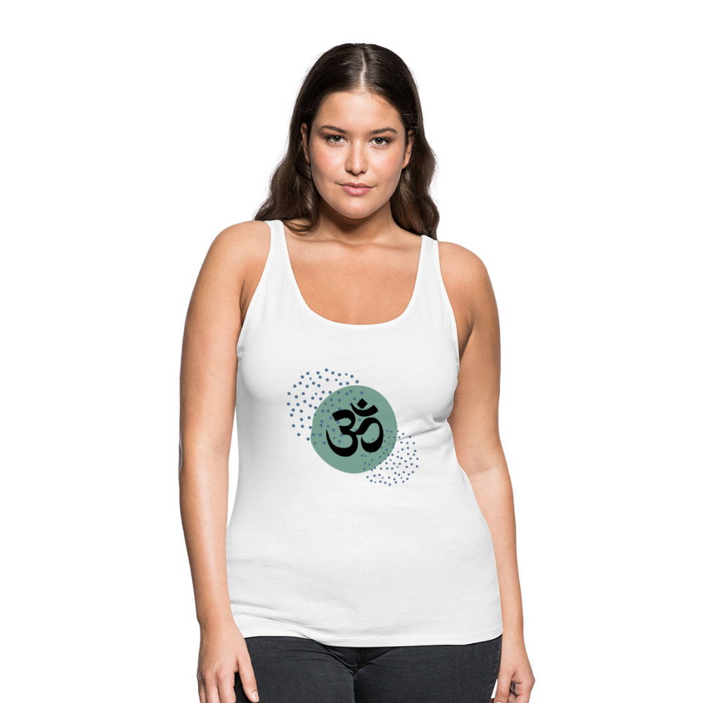 Frauen Premium Tank Top - Om - weiß