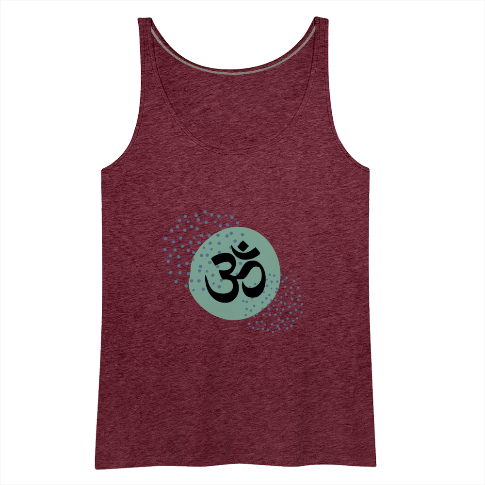 Frauen Premium Tank Top - Om - Bordeauxrot meliert