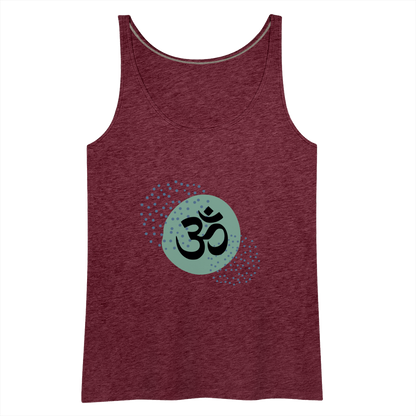 Frauen Premium Tank Top - Om - Bordeauxrot meliert