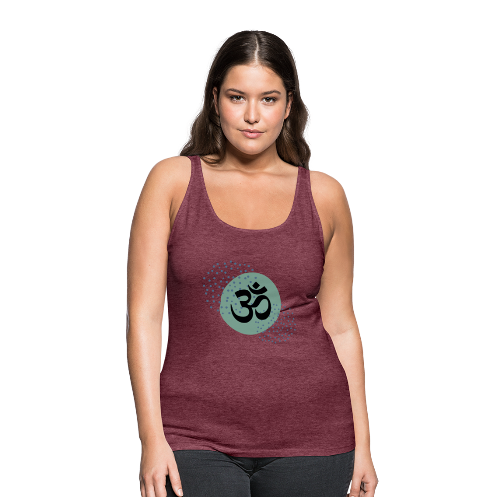 Frauen Premium Tank Top - Om - Bordeauxrot meliert