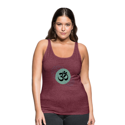 Frauen Premium Tank Top - Om - Bordeauxrot meliert