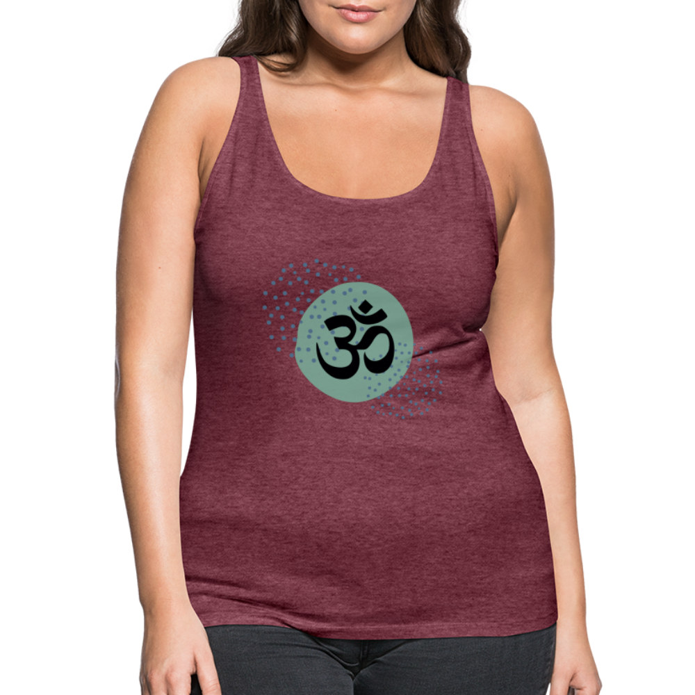 Frauen Premium Tank Top - Om - Bordeauxrot meliert