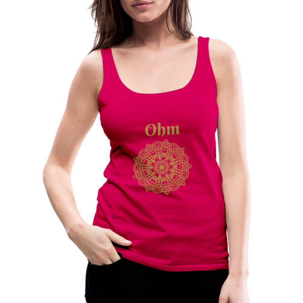 Frauen Premium Tank Top - Ohm - dunkles Pink