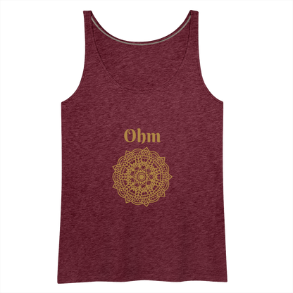 Frauen Premium Tank Top - Ohm - Bordeauxrot meliert