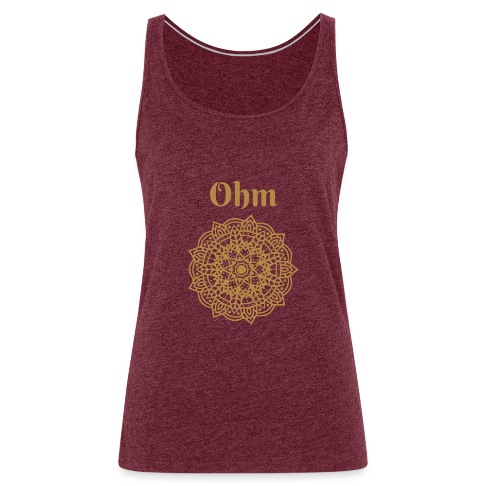 Frauen Premium Tank Top - Ohm - Bordeauxrot meliert