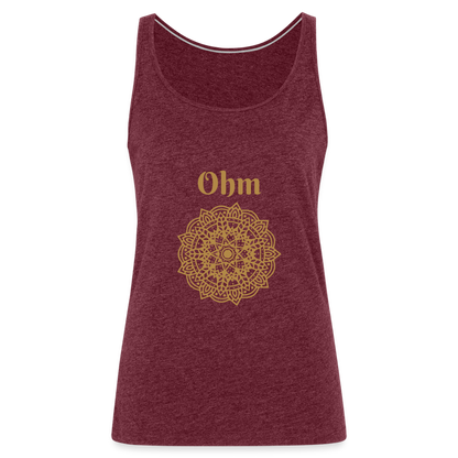 Frauen Premium Tank Top - Ohm - Bordeauxrot meliert