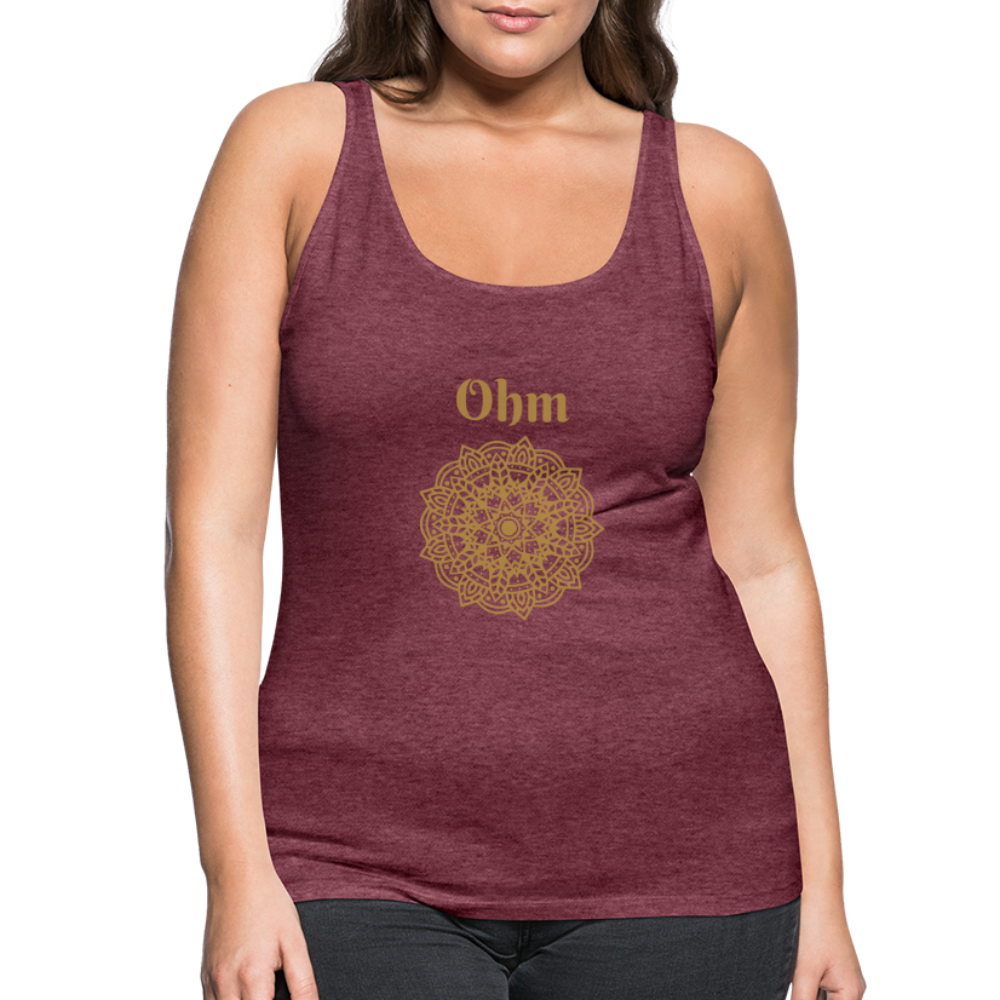 Frauen Premium Tank Top - Ohm - Bordeauxrot meliert