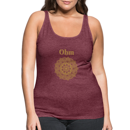 Frauen Premium Tank Top - Ohm - Bordeauxrot meliert