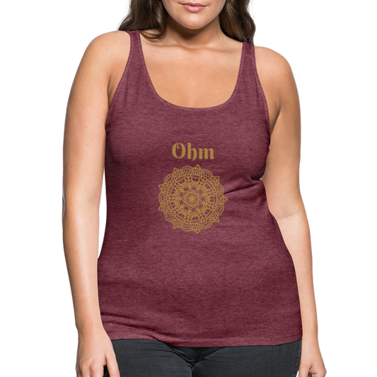 Frauen Premium Tank Top - Ohm - Bordeauxrot meliert