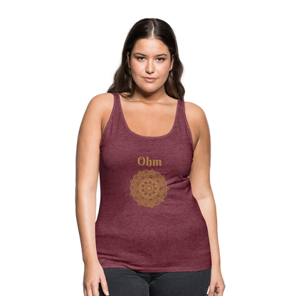 Frauen Premium Tank Top - Ohm - Bordeauxrot meliert