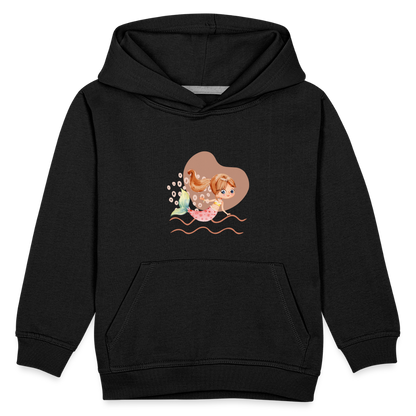 Kinder Premium Hoodie - Meerjungfrau Herz - Schwarz