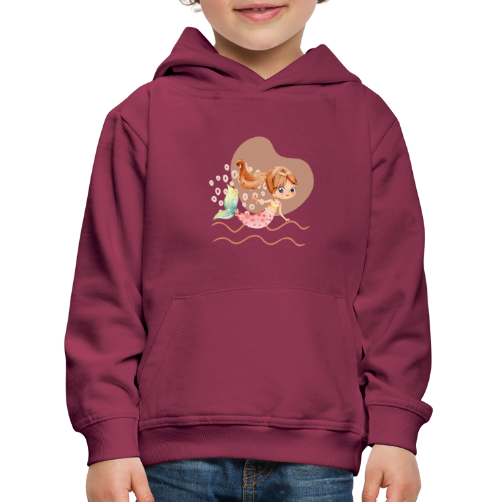 Kinder Premium Hoodie - Meerjungfrau Herz - Bordeaux