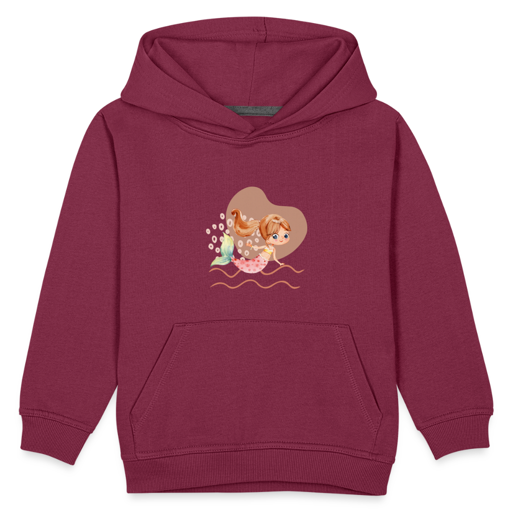 Kinder Premium Hoodie - Meerjungfrau Herz - Bordeaux