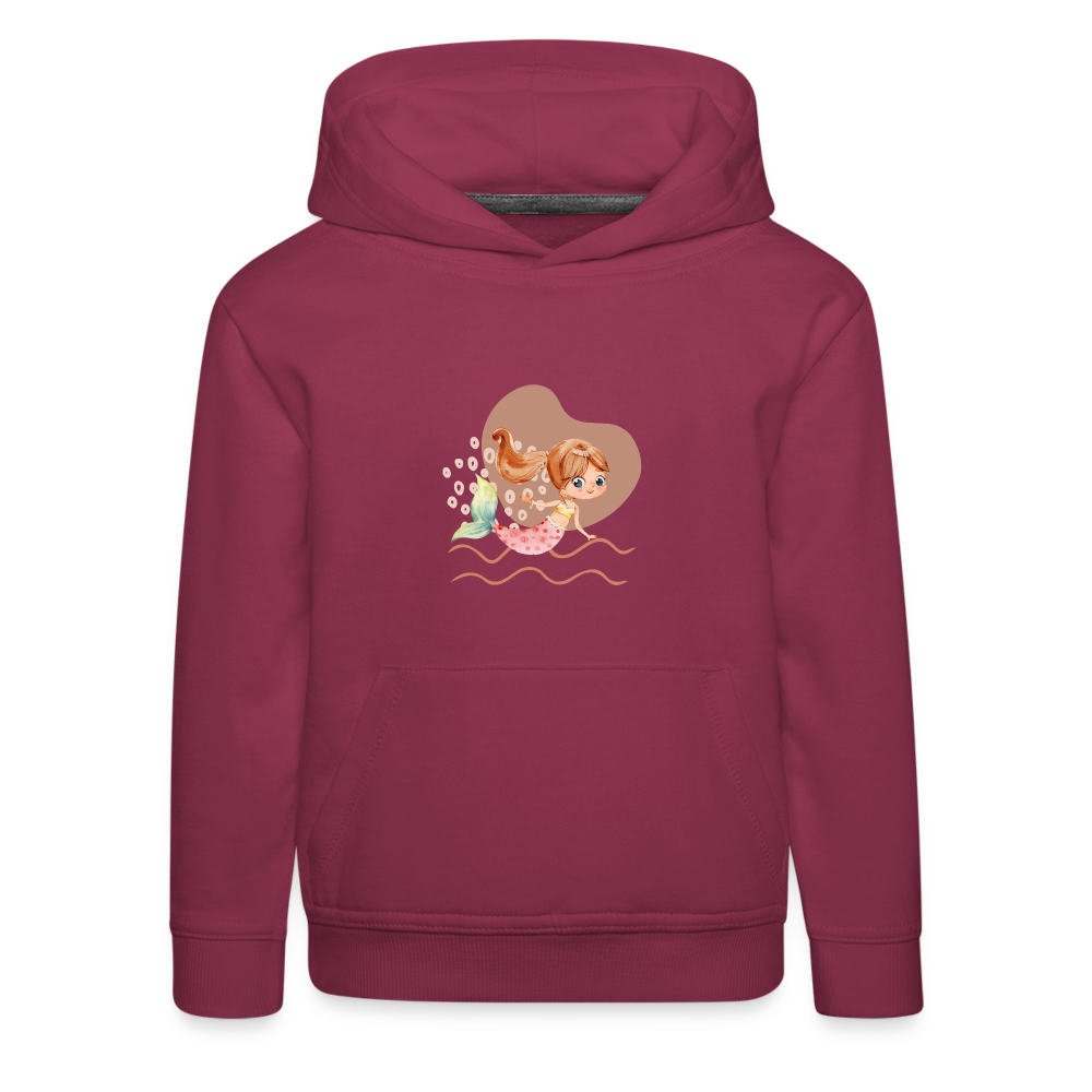 Kinder Premium Hoodie - Meerjungfrau Herz - Bordeaux