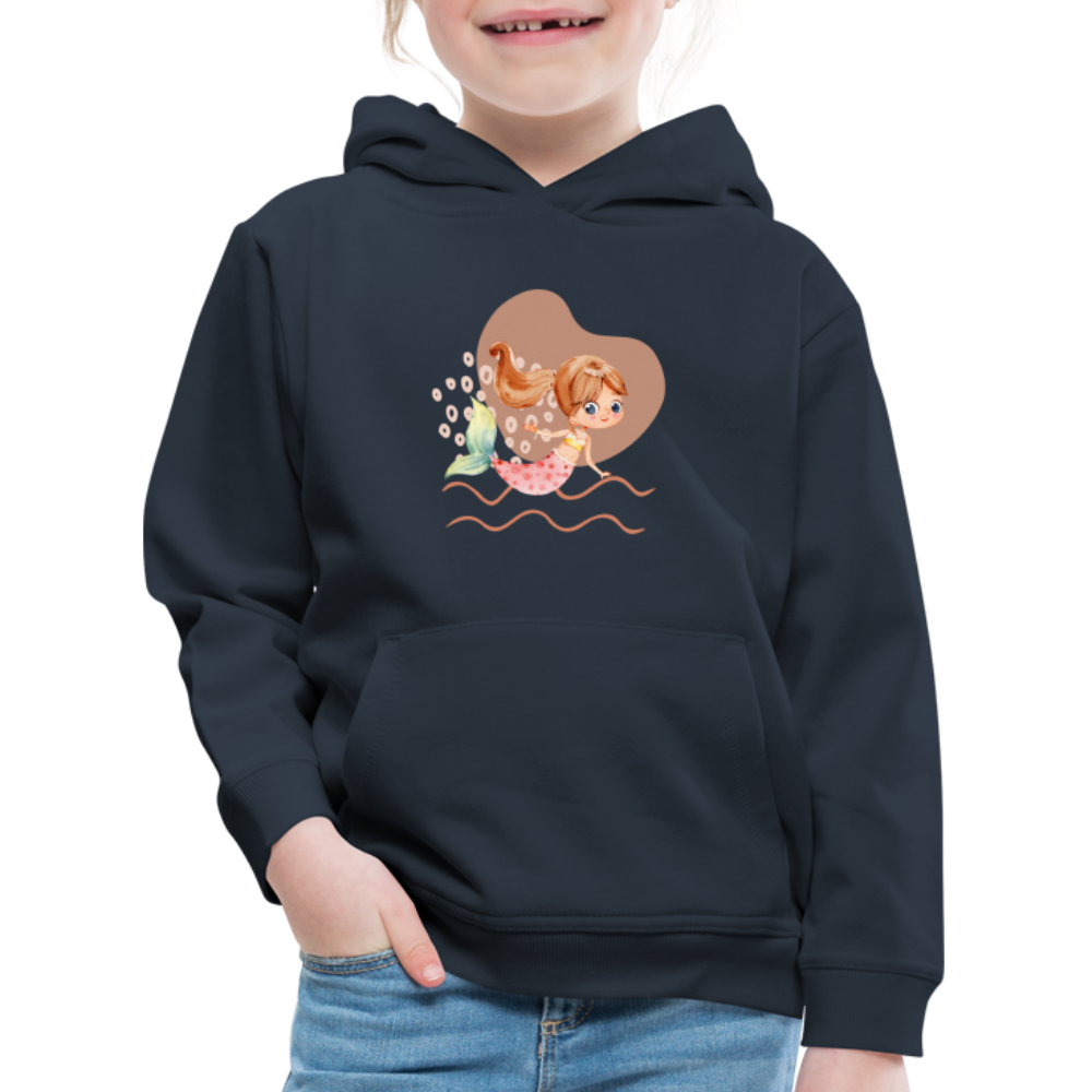 Kinder Premium Hoodie - Meerjungfrau Herz - Navy