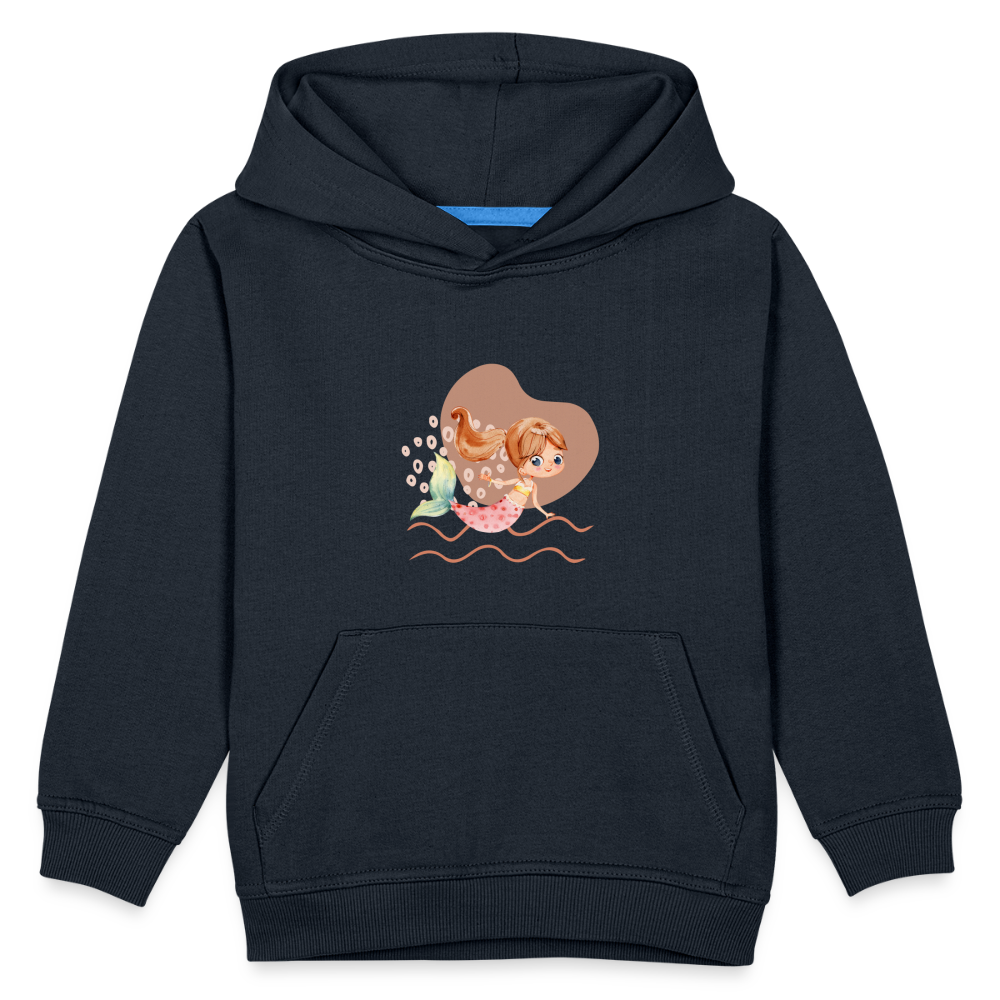 Kinder Premium Hoodie - Meerjungfrau Herz - Navy