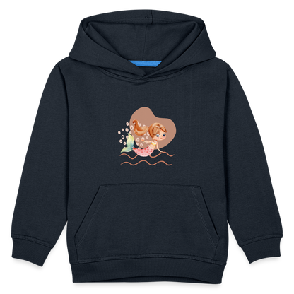 Kinder Premium Hoodie - Meerjungfrau Herz - Navy