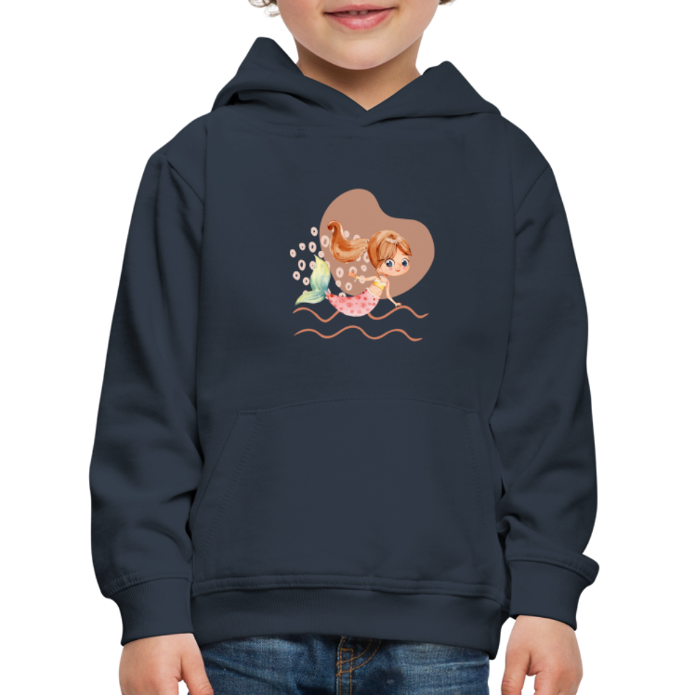 Kinder Premium Hoodie - Meerjungfrau Herz - Navy