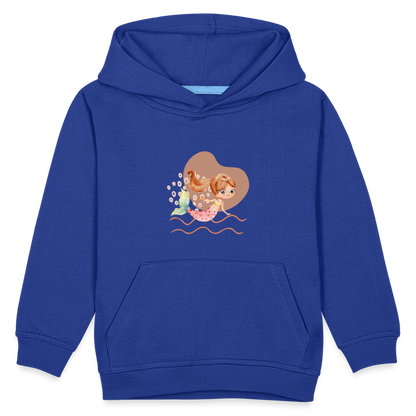 Kinder Premium Hoodie - Meerjungfrau Herz - Royalblau