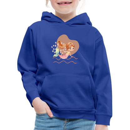 Kinder Premium Hoodie - Meerjungfrau Herz - Royalblau