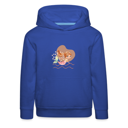 Kinder Premium Hoodie - Meerjungfrau Herz - Royalblau