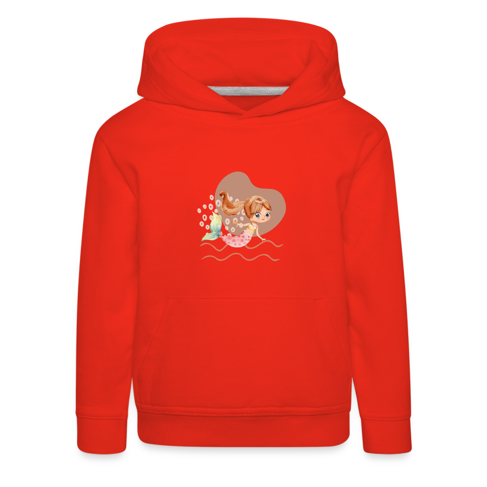 Kinder Premium Hoodie - Meerjungfrau Herz - Rot