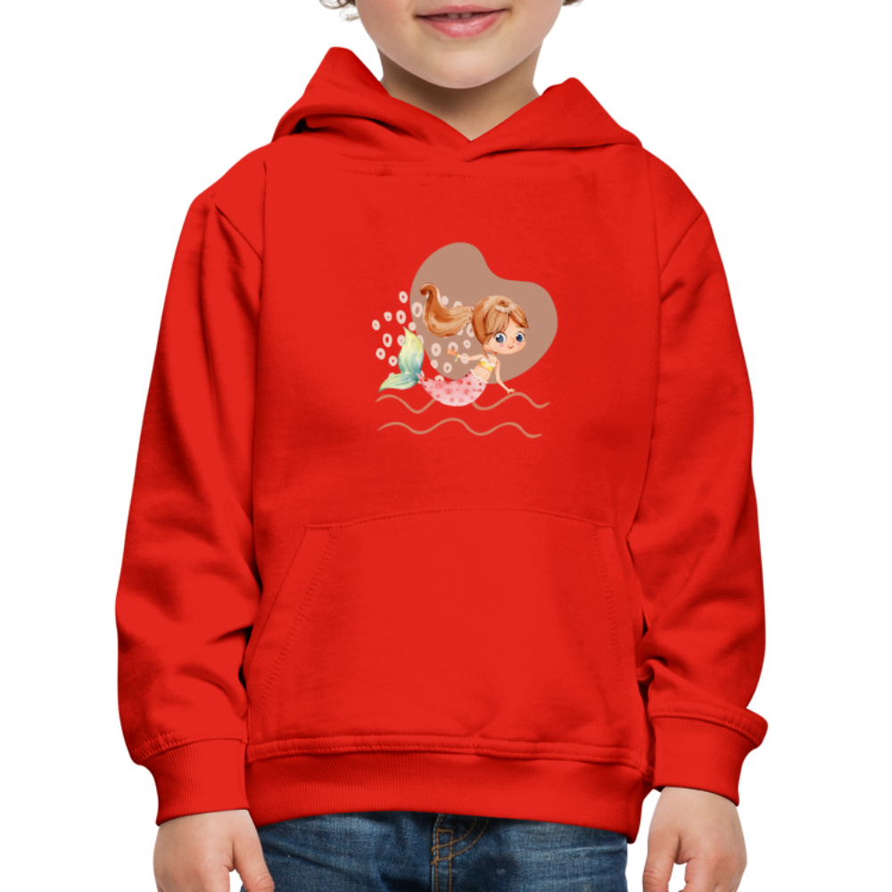 Kinder Premium Hoodie - Meerjungfrau Herz - Rot