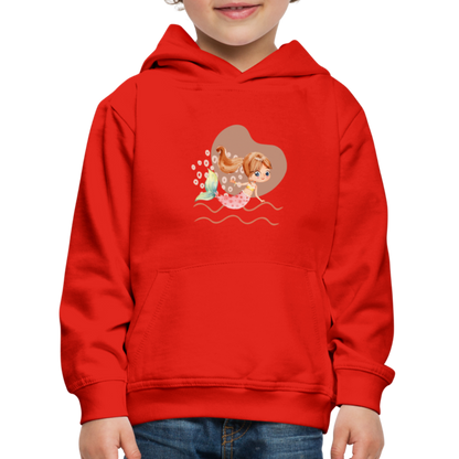 Kinder Premium Hoodie - Meerjungfrau Herz - Rot