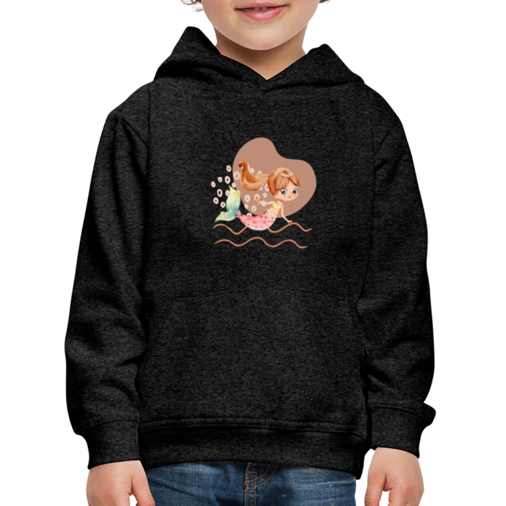 Kinder Premium Hoodie - Meerjungfrau Herz - Anthrazit