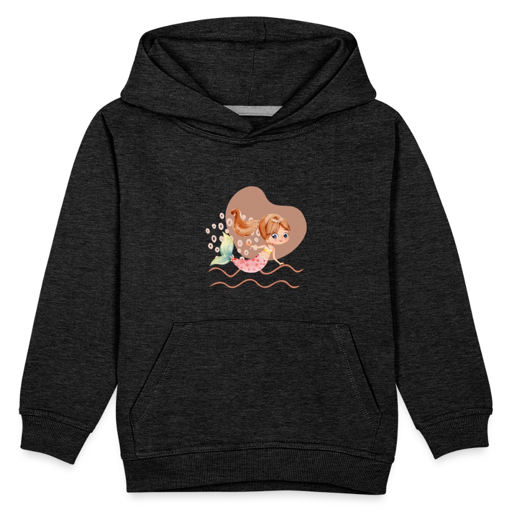 Kinder Premium Hoodie - Meerjungfrau Herz - Anthrazit