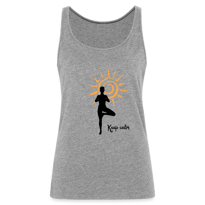 Frauen Premium Tank Top - Keep calm - Grau meliert