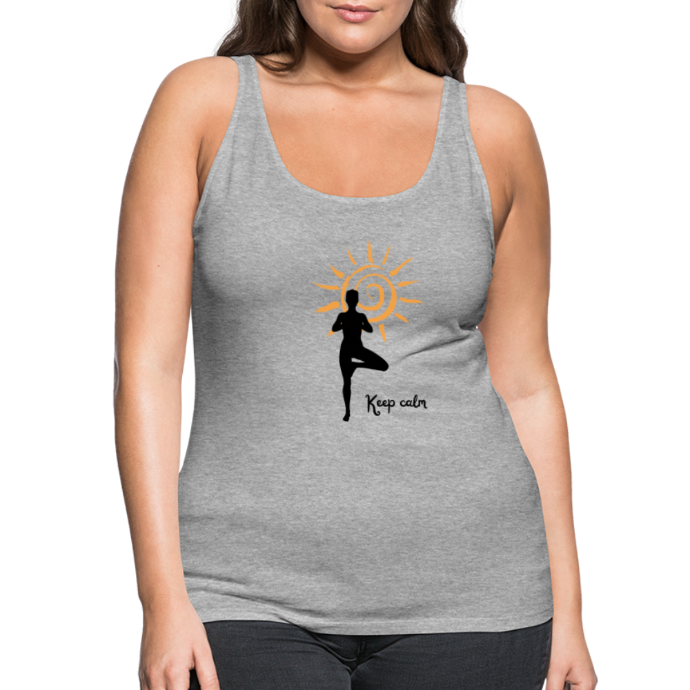 Frauen Premium Tank Top - Keep calm - Grau meliert