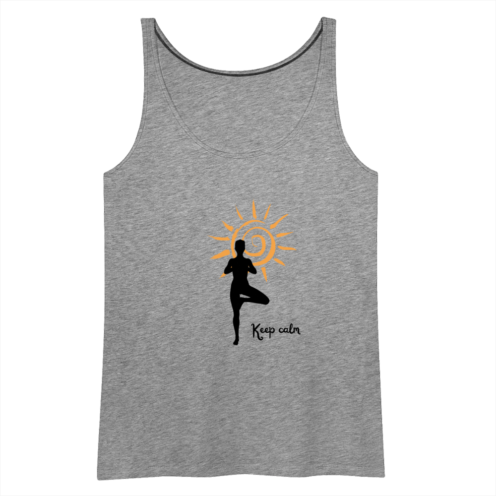 Frauen Premium Tank Top - Keep calm - Grau meliert