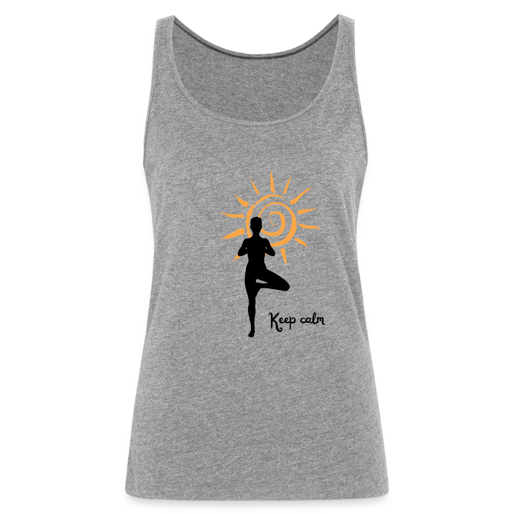 Frauen Premium Tank Top - Keep calm - Grau meliert