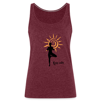 Frauen Premium Tank Top - Keep calm - Bordeauxrot meliert