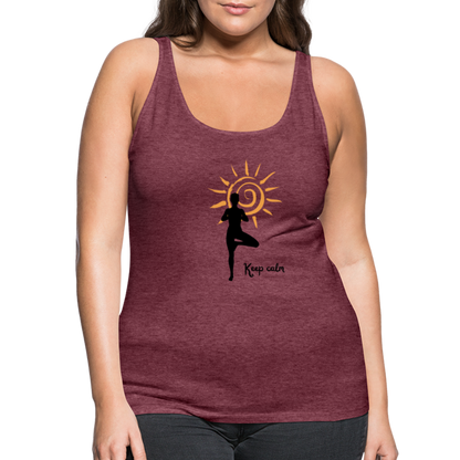 Frauen Premium Tank Top - Keep calm - Bordeauxrot meliert