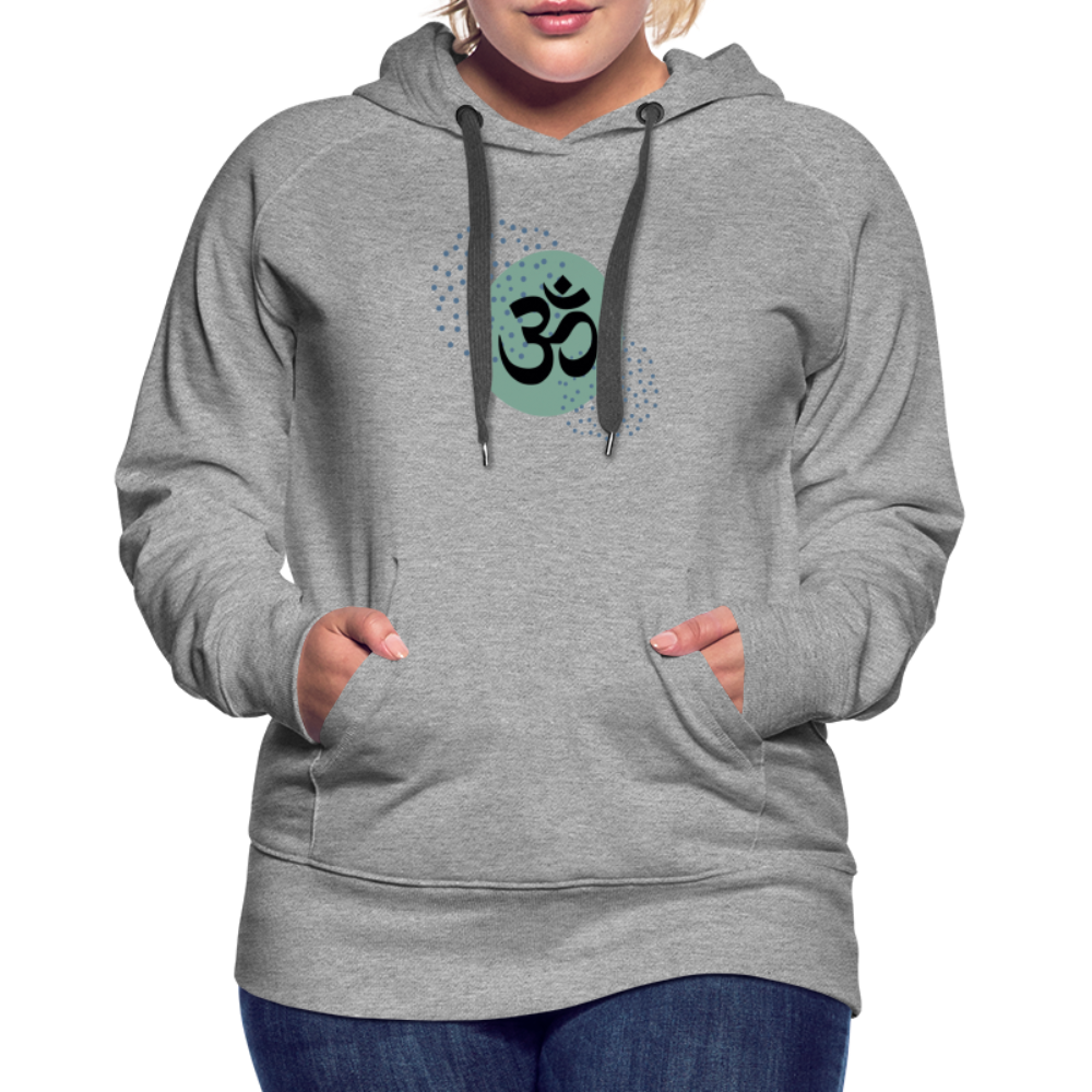 Frauen Premium Hoodie - Om - Grau meliert