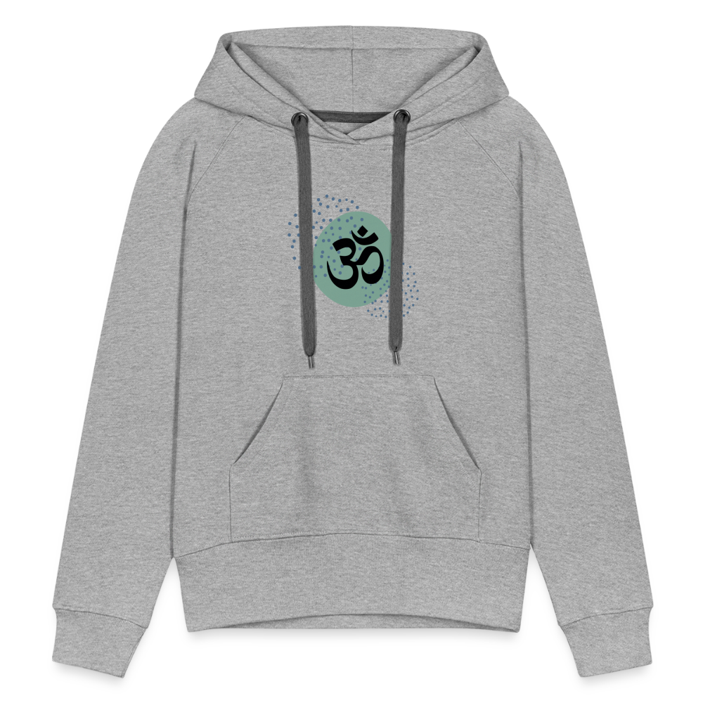 Frauen Premium Hoodie - Om - Grau meliert