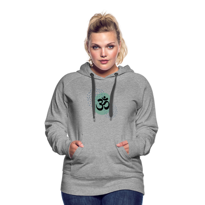 Frauen Premium Hoodie - Om - Grau meliert