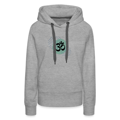 Frauen Premium Hoodie - Om - Grau meliert