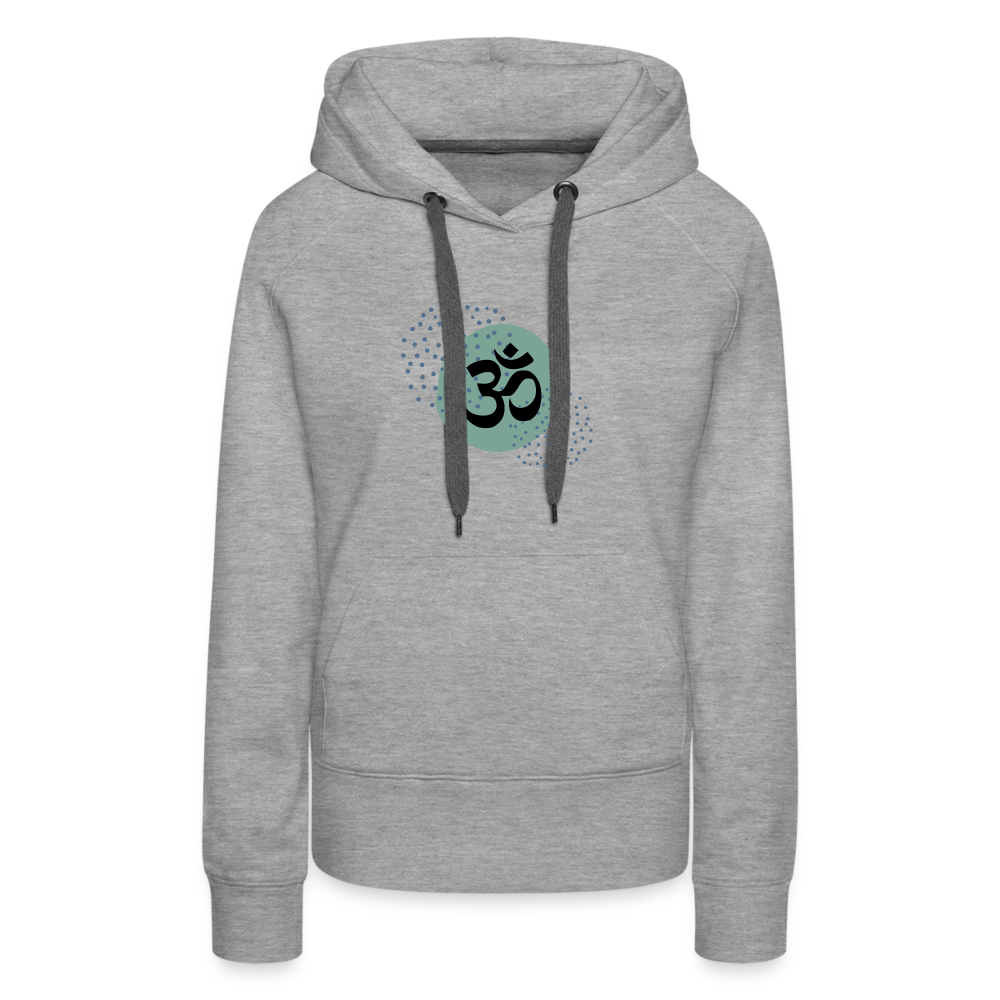 Frauen Premium Hoodie - Om - Grau meliert