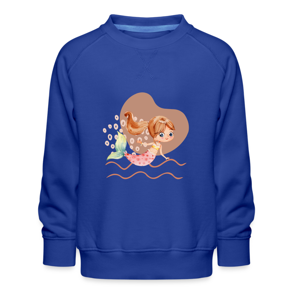 Kinder Premium Pullover - Meerjungfrau Herz - Royalblau