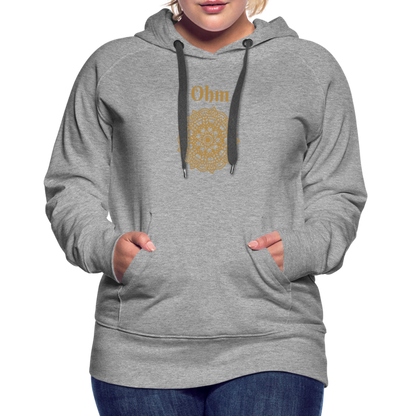 Frauen Premium Hoodie - Ohm - Grau meliert