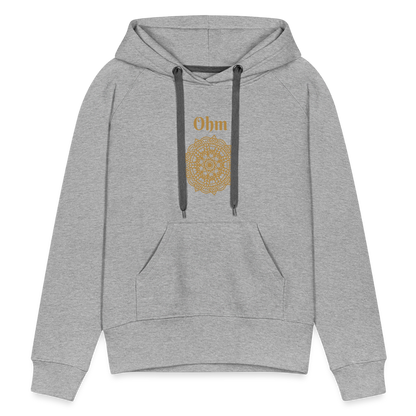 Frauen Premium Hoodie - Ohm - Grau meliert