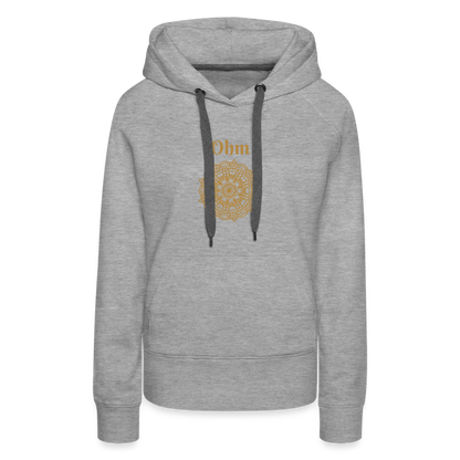 Frauen Premium Hoodie - Ohm - Grau meliert