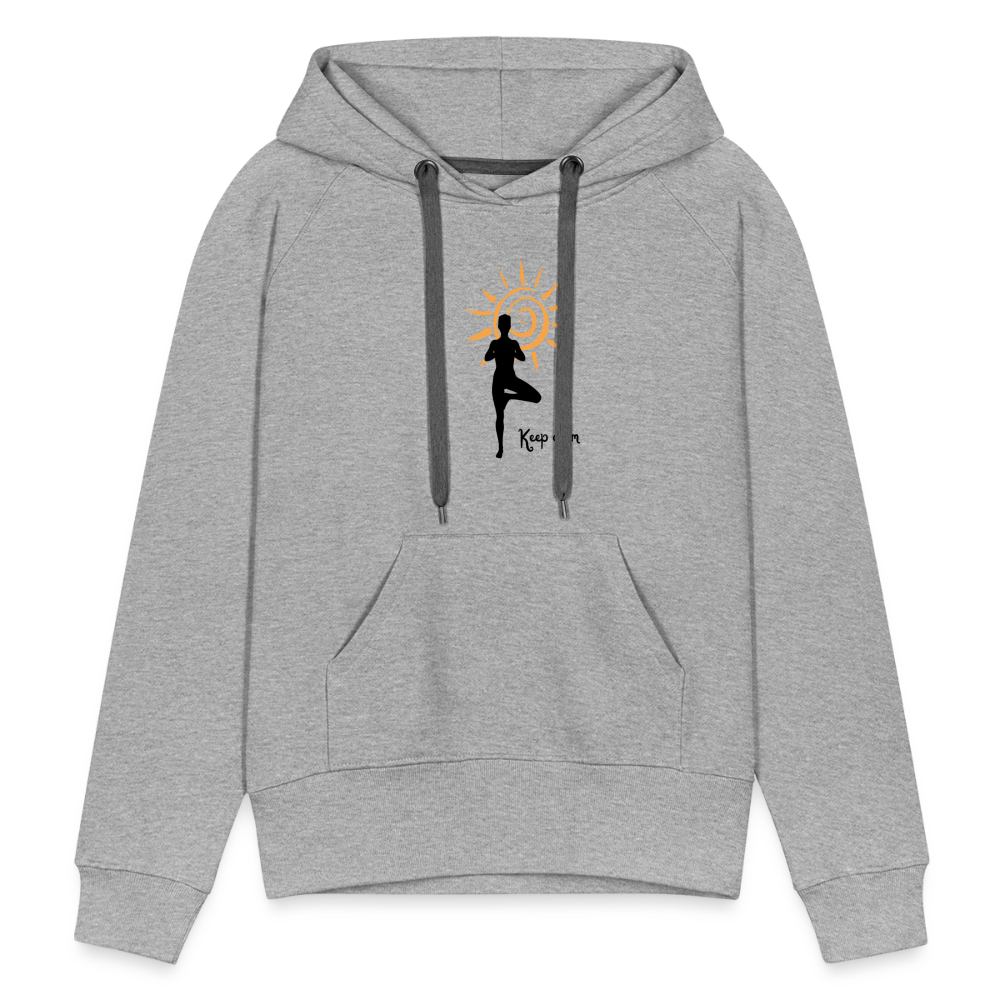 Frauen Premium Hoodie - Keep calm - Grau meliert