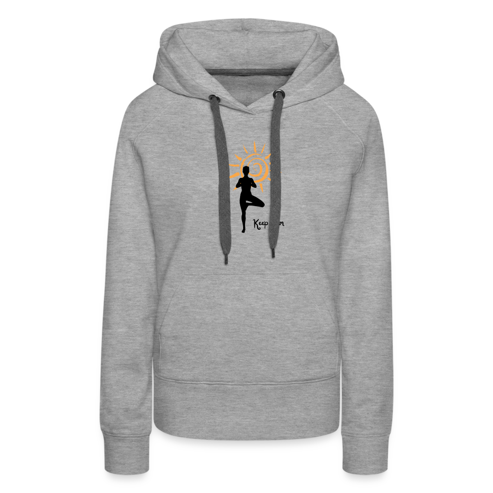 Frauen Premium Hoodie - Keep calm - Grau meliert