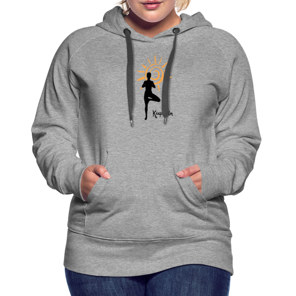 Frauen Premium Hoodie - Keep calm - Grau meliert